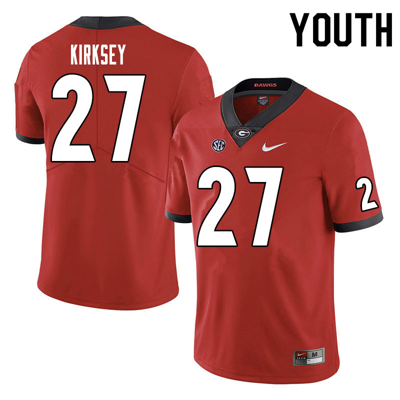 Youth #27 Austin Kirksey Georgia Bulldogs College Football Jerseys Sale-Red